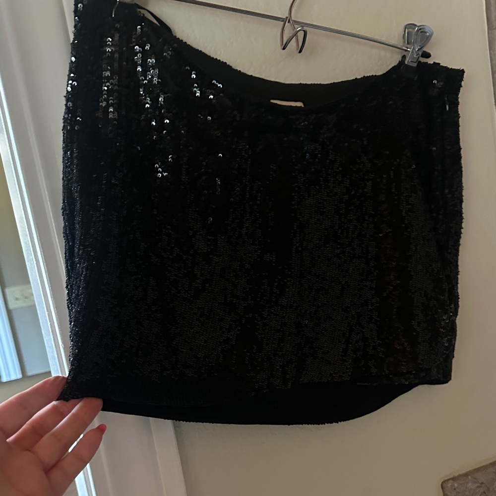 Haute Hippie Black Sequin Mini Skirt